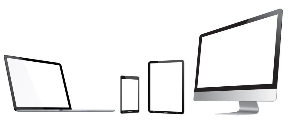 Modern digital tech device collection Stock Illustration