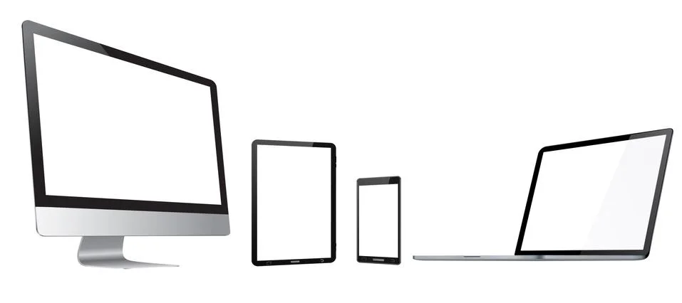Modern digital tech device collection Stock Illustration