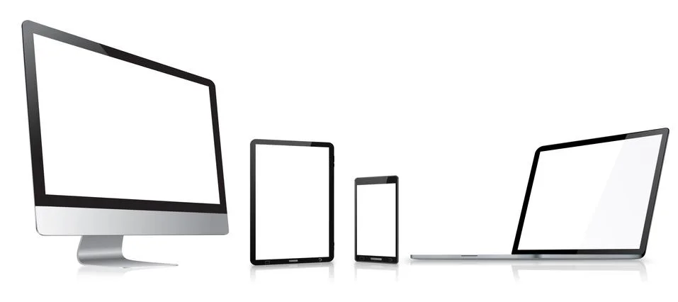 Modern digital tech device collection Stock Illustration