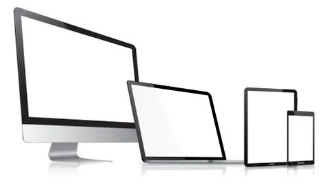 Modern digital tech device collection Stock Illustration