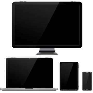 Modern digital tech device collection Stock Illustration