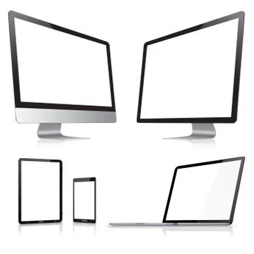 Modern digital tech device collection Иллюстрация