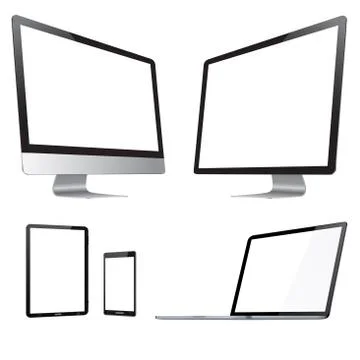 Modern digital tech device collection Stock Illustration