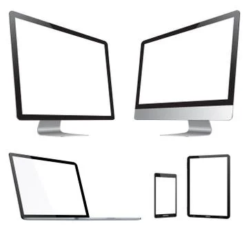 Modern digital tech device collection Stock Illustration