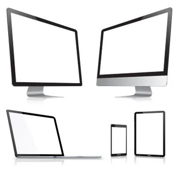 Modern digital tech device collection 스톡 일러스트