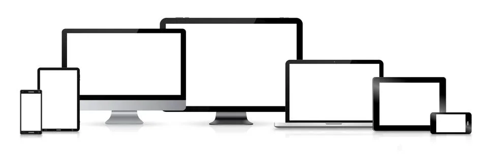 Modern digital tech device collection Illustrazione stock