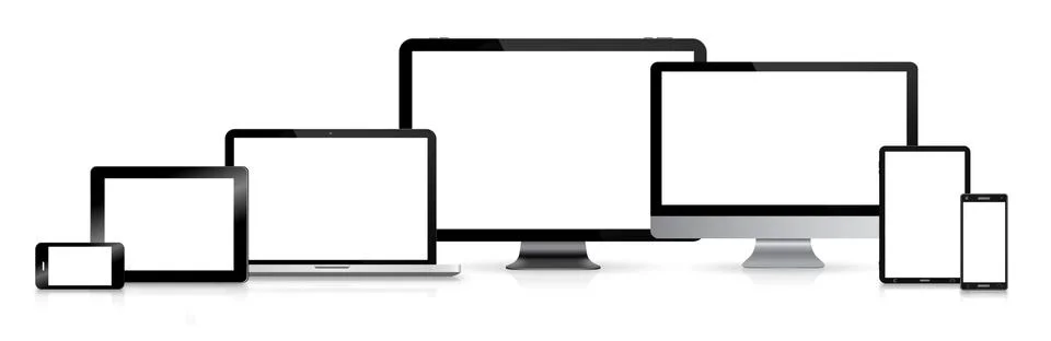 Modern digital tech device collection Stock Illustration