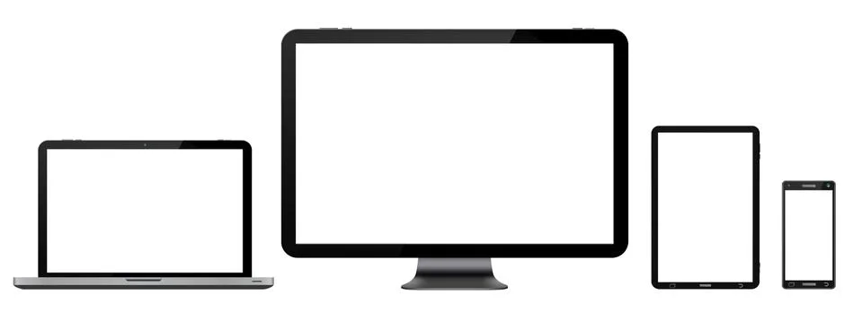 Modern digital tech device collection Illustrazione stock
