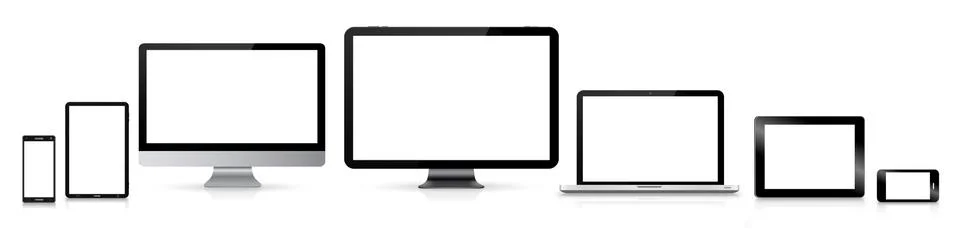 Modern digital tech device collection Stock Illustration