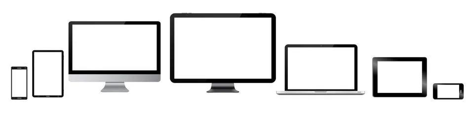 Modern digital tech device collection Иллюстрация