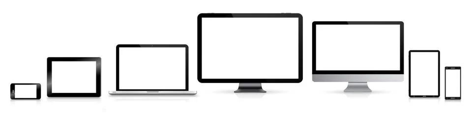 Modern digital tech device collection Stock Illustration