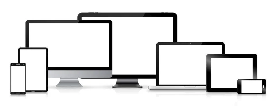 Modern digital tech device collection Stock Illustration