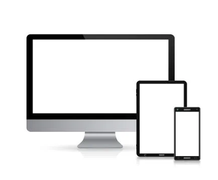 Modern digital tech device collection Stock Illustration