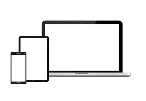 Modern digital tech device collection Stock Illustration