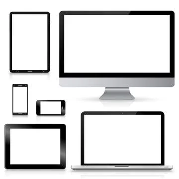 Modern digital tech device collection Illustrazione stock