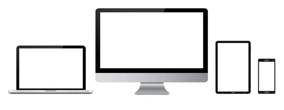 Modern digital tech device collection Stock Illustration