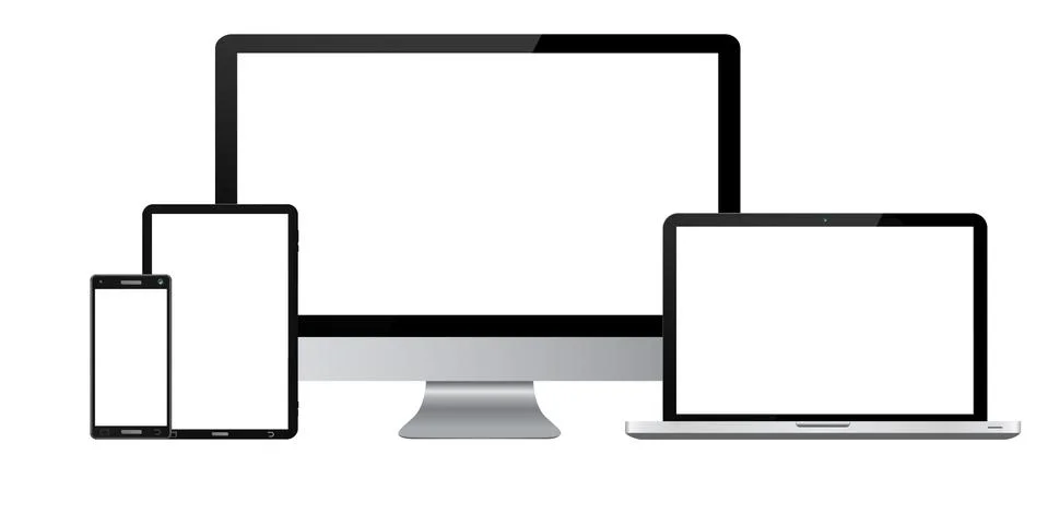 Modern digital tech device collection Stock Illustration