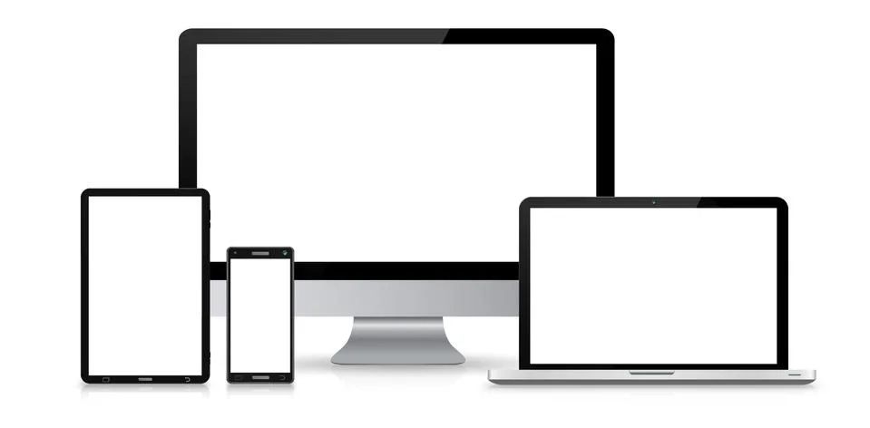 Modern digital tech device collection Stock Illustration
