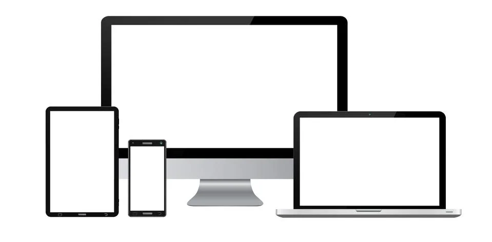 Modern digital tech device collection Illustrazione stock