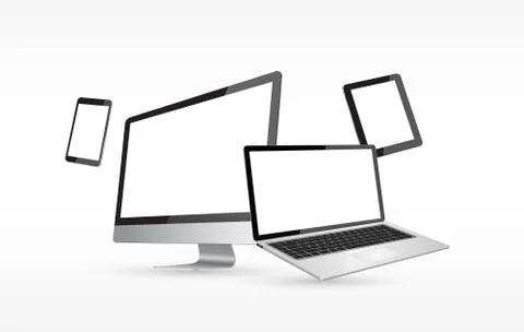 Modern digital tech device collection Stock Illustration