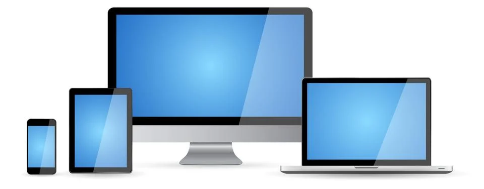 Modern digital tech device collection Illustration