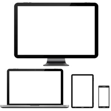 Modern digital tech device collection Illustration