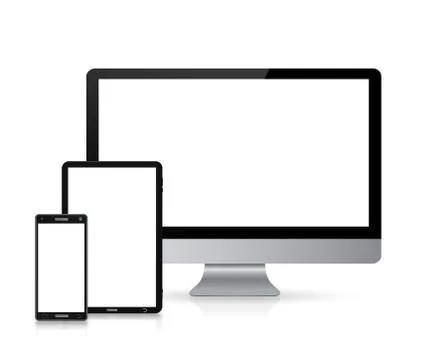 Modern digital tech device collection Stock Illustration