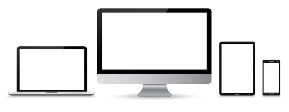 Modern digital tech device collection Stock Illustration