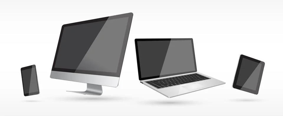 Modern digital tech device collection Stock Illustration