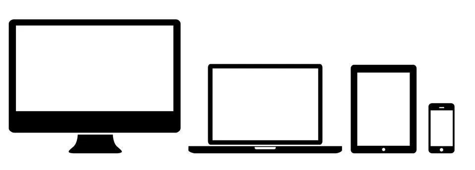 Modern digital tech device collection Stock Illustration