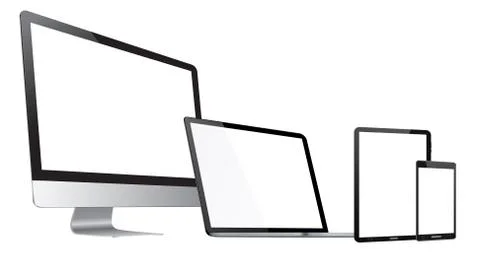 Modern digital tech device collection Stock Illustration