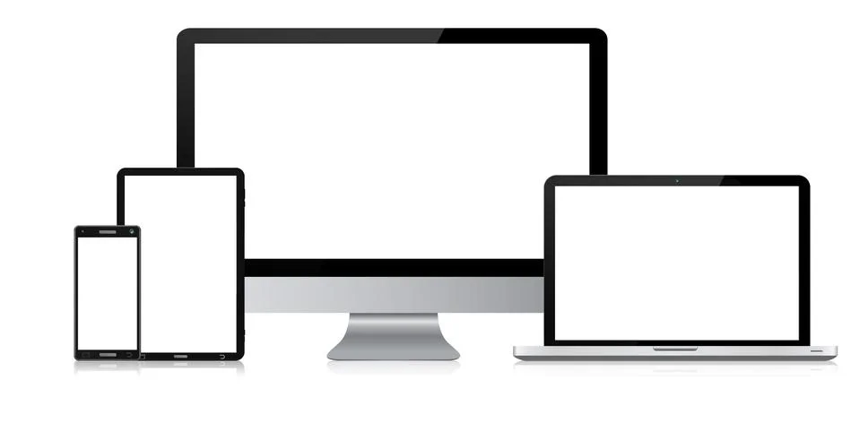 Modern digital tech device collection Stock Illustration