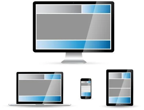 Modern digital tech device collection Иллюстрация