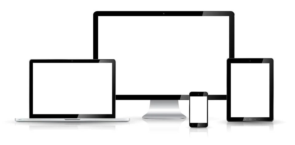 Modern digital tech device collection Stock Illustration