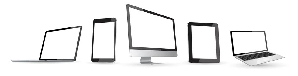 Modern digital tech device collection Stock Illustration