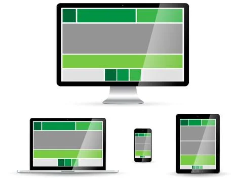 Modern digital tech device collection 스톡 일러스트