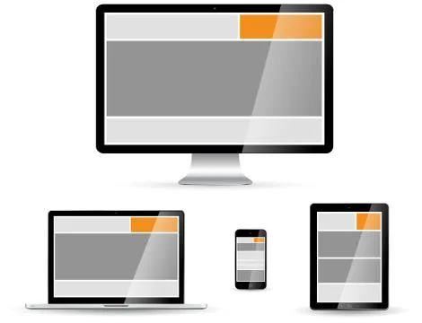 Modern digital tech device collection 스톡 일러스트