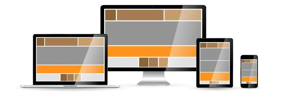 Modern digital tech device collection Illustrazione stock