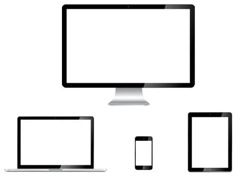 Modern digital tech device collection Illustrazione stock