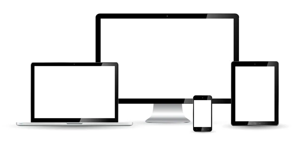 Modern digital tech device collection Stock Illustration