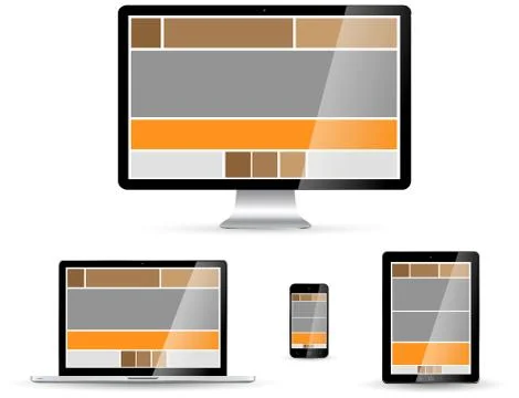 Modern digital tech device collection Stock Illustration