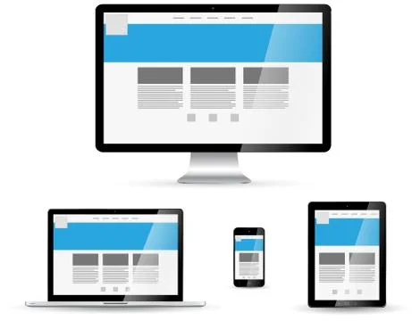 Modern digital tech device collection Stock Illustration