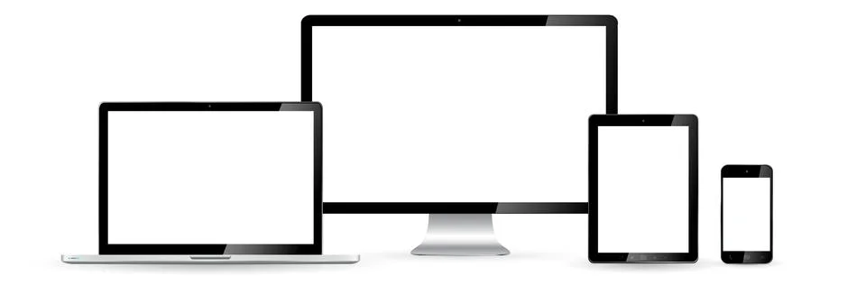 Modern digital tech device collection Stock Illustration