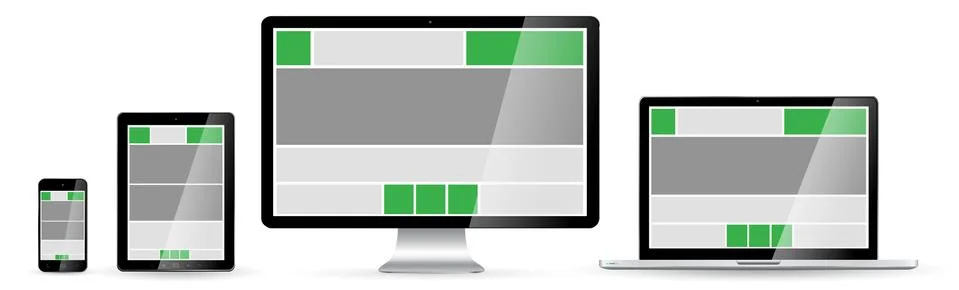 Modern digital tech device collection Stock Illustration