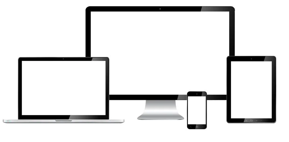 Modern digital tech device collection Illustrazione stock