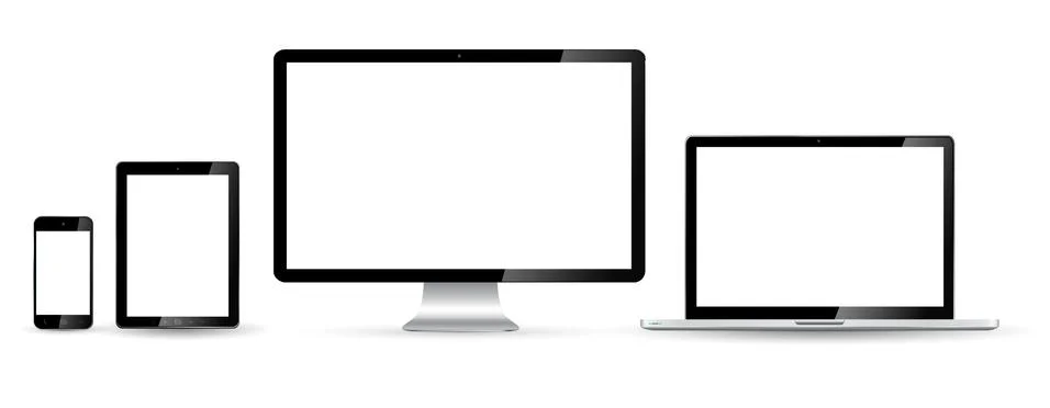 Modern digital tech device collection Illustrazione stock