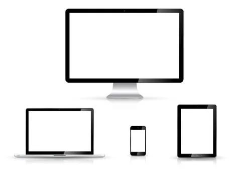 Modern digital tech device collection Illustrazione stock