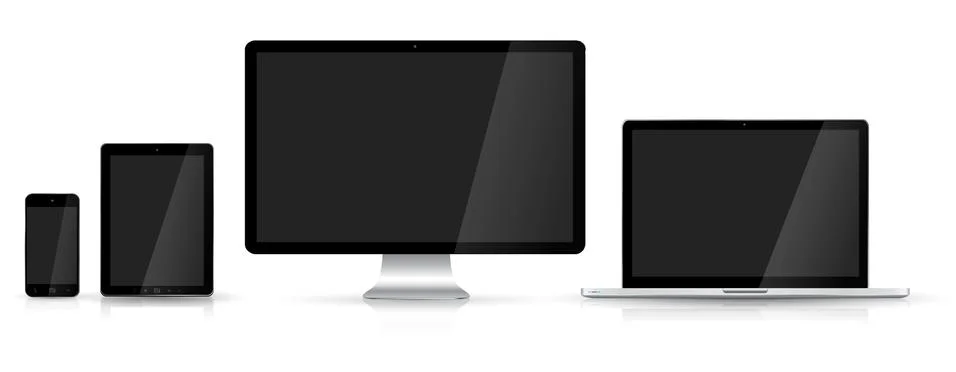 Modern digital tech device collection Illustration