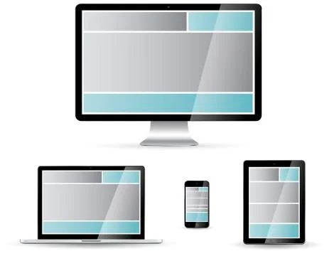 Modern digital tech device collection 스톡 일러스트