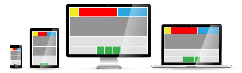 Modern digital tech device collection Illustrazione stock